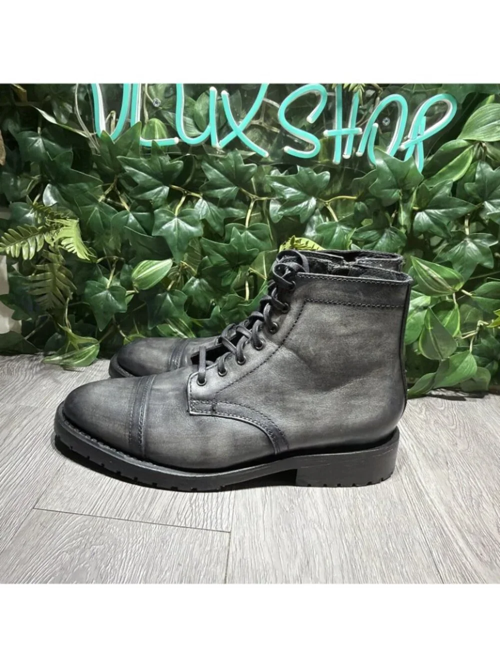 Thursday Boot Company Men’s Captain Distressed Black Lace Zip Up Boot US 11
